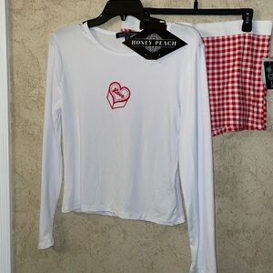 Honey Peach 2 Piece Lounge/PJ Shorts Set